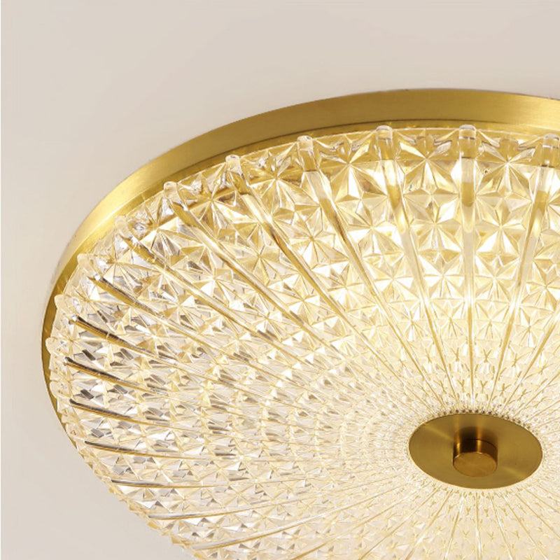 Simple Luxury 19" Round Flush Mount Brass LED Ceiling Light Warm White 48W LED board