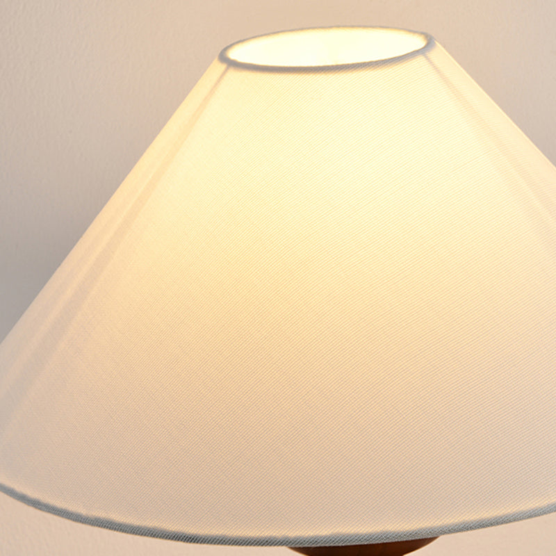Residential Use Casual Gourd Wood & Textile Electrical Plug-in Bedside Table Lamp 17.5"
