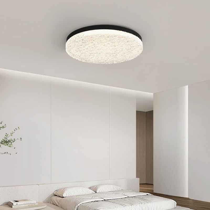 American Style Luxury 19" Round Resin Flush Mount LED Ceiling Light with Remote Control Dimmable