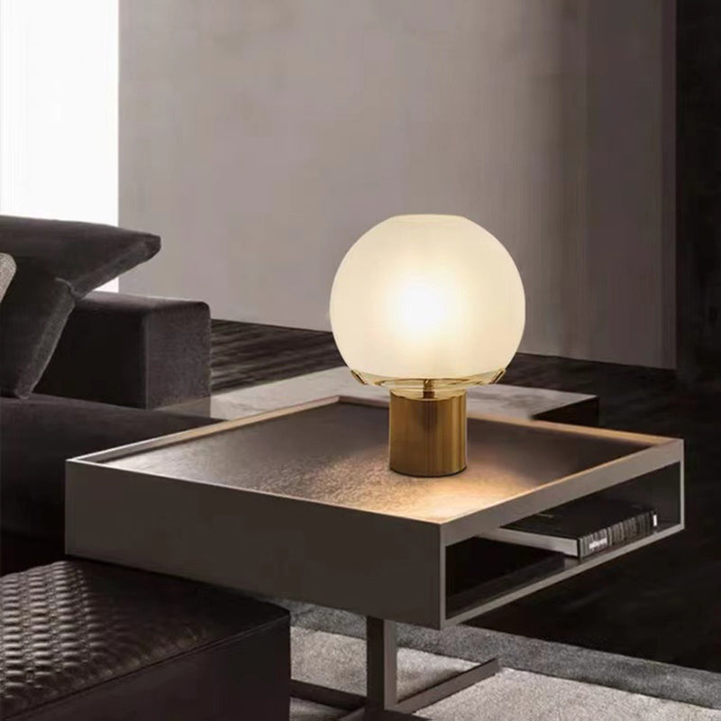Postmodern Simple Mushroom Table Lamp with Milk White Glass Lampshade