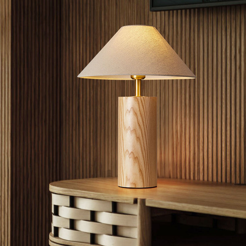 Chinese Classical Minimalist Wabi-sabi Decorative Table Lamp Solid Wood LED Interior Lighting Living Room Bedroom Bedside