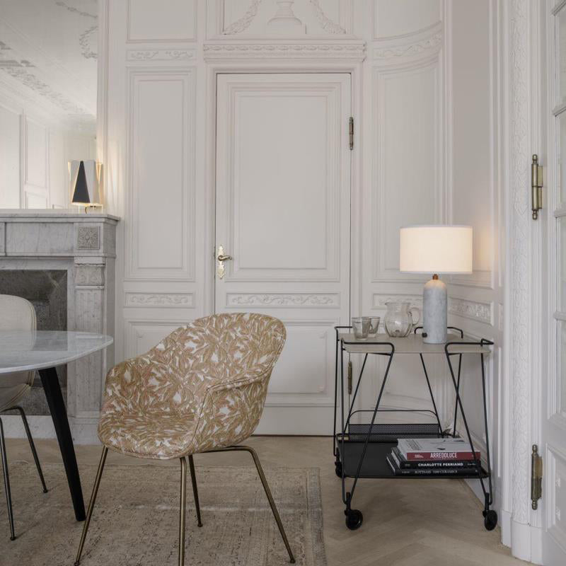 Modern Simple Marble Table Lamp With Beige Fabric Lampshade