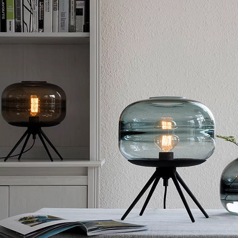 Modern Simple Glass Table Lamps Nordic Creative Bedroom Bedside Light Glass Shade Desk Lamp
