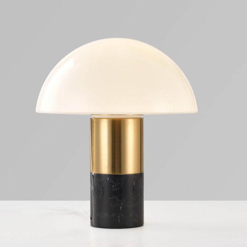 Natural Marble Desk Lamp Retro Glass Lampshade Bedroom Living Room Decorative Table Lamp