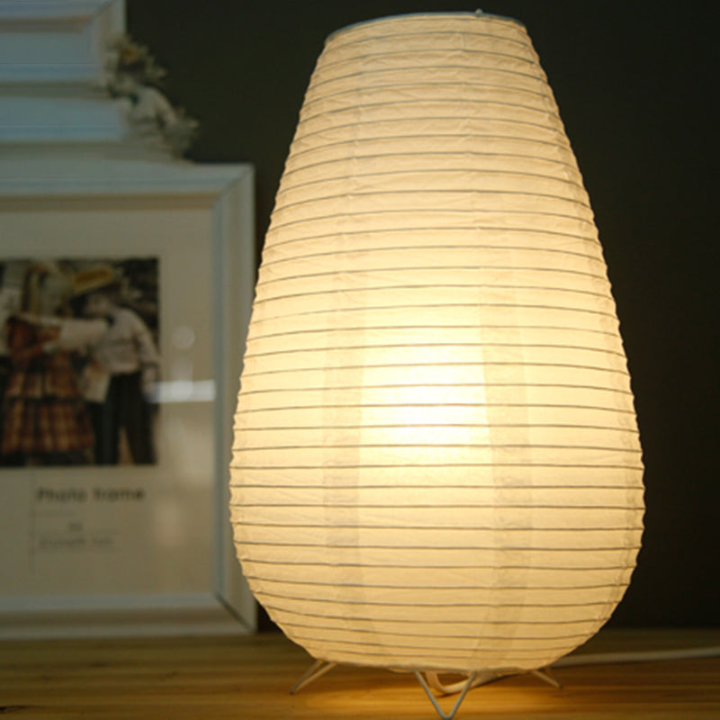 Nordic Simple Paper Lantern Table Lamp Japanese Style Living Room Bedroom LED Lighting