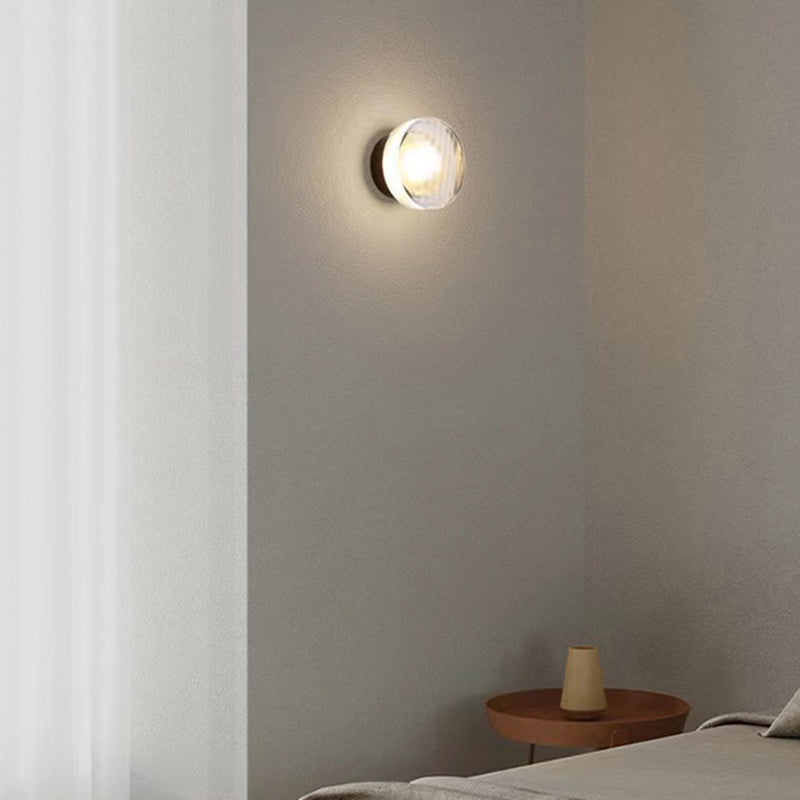 Light Luxury Acrylic round Wall Lamp Bedroom Bedside Stairs Bathroom Mirror Front Wall Light Lamp Gate Balcony