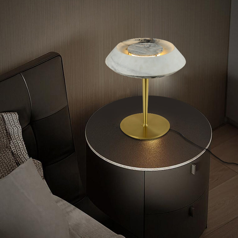 Traditional Gold Color Table Lamp With Resin Lampshade and Metal Body