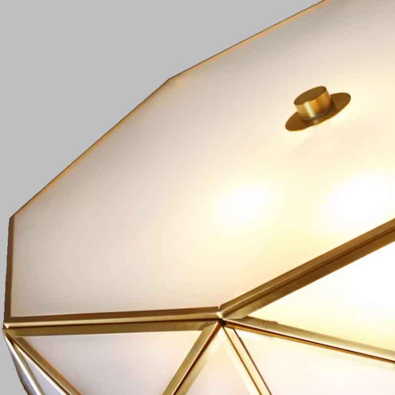 Traditional Drum Dimmable Brass LED Ceiling Light Warm White Light 220V Input