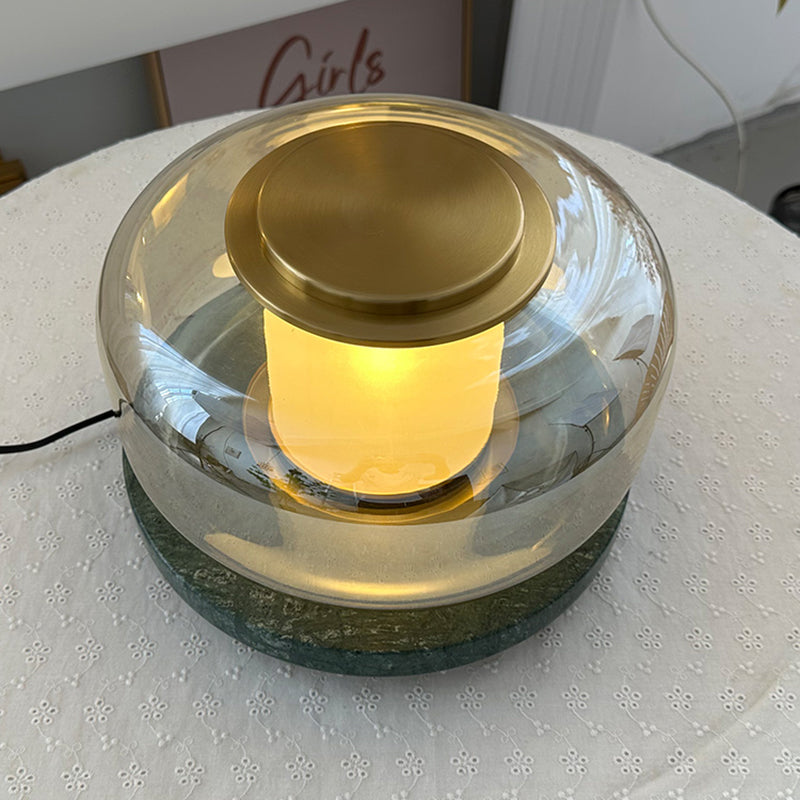Modern Luxury Marble Table Lamp With Glass Lampshade