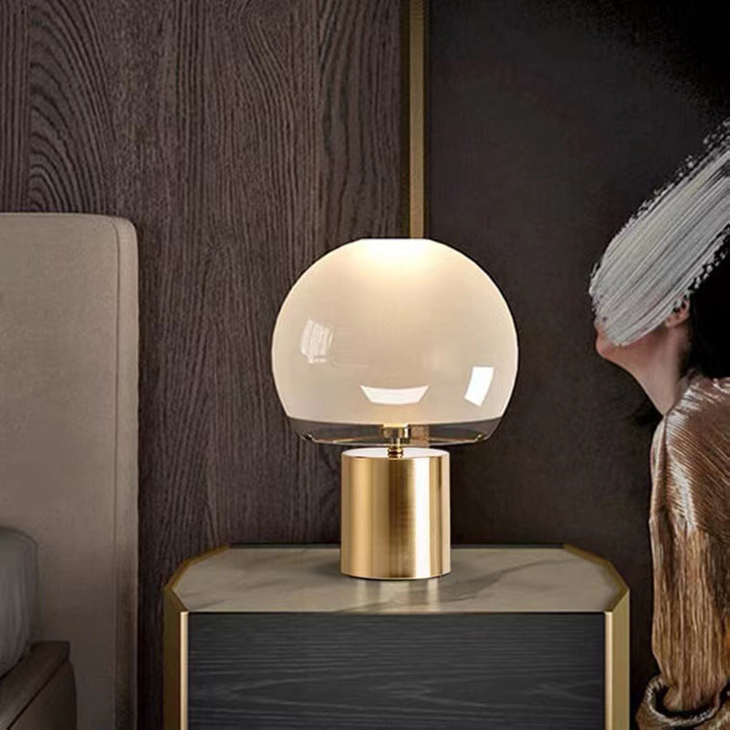 Postmodern Simple Mushroom Table Lamp with Milk White Glass Lampshade