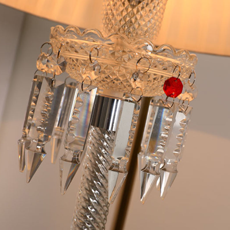 Designer Creative Luxury Crystal Table Lamp With Fabric Lampshade