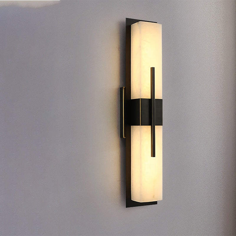 Contemporary LED Brass Marble Outdoor Wall Lamps Electric Waterproof Balcony Hallway Courtyard Villa Gate Hotel