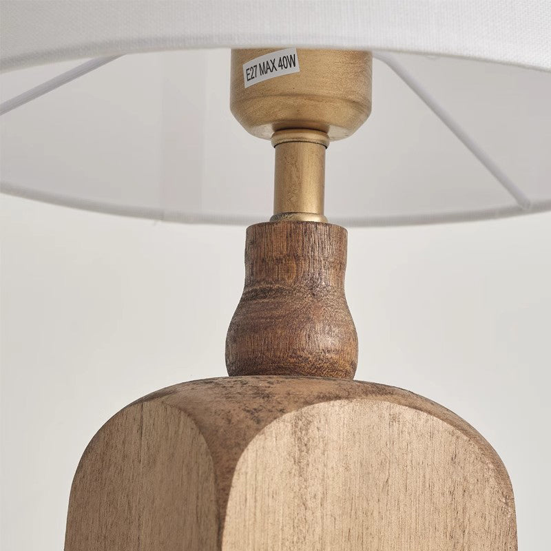 American Retro Bedside Wood Desk Lamp Bedroom Living Room Dressing Table Book Cloth Table Lamp