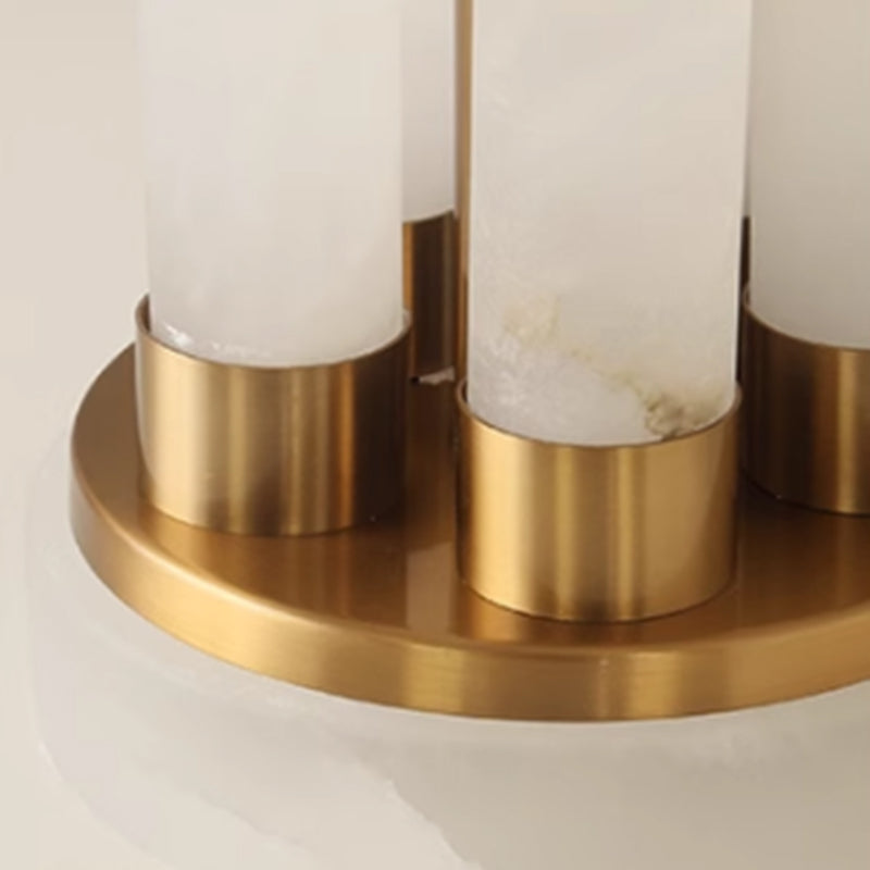 Luxury Irregular Creativity Marble Table Lamp With Fabric Lampshade