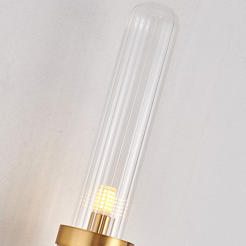 New Style Art Deco Wall Light Clear Glass Gold Color Metal G9 Bulb Home Lamp Sconce For Parlor Bedroom Aisle Stairs