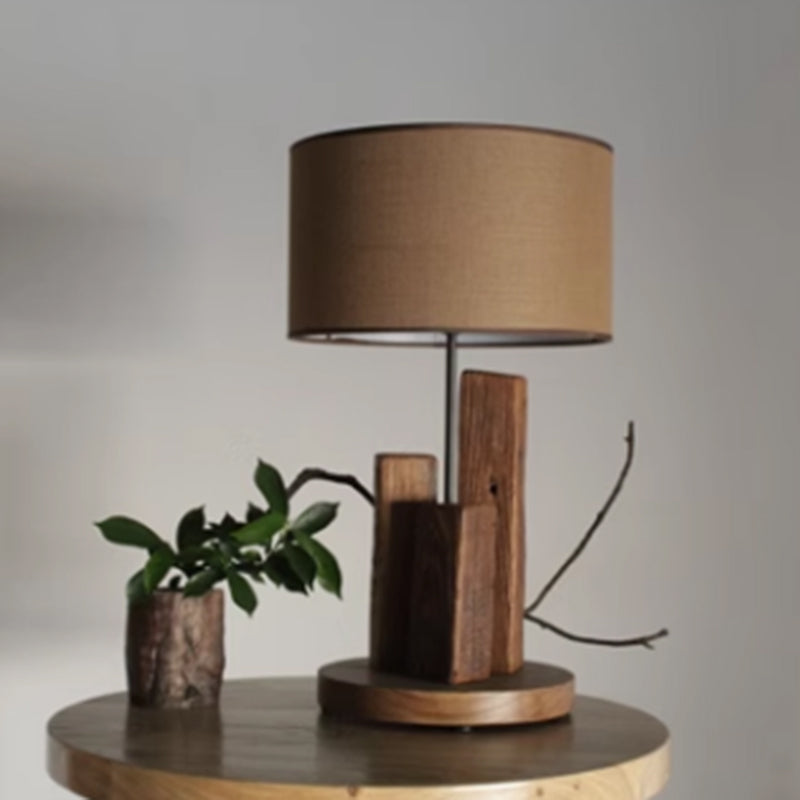 Chinese Retro Nostalgic Wood Desk Lamp Study Room Eye Protection Wooden Bed Head