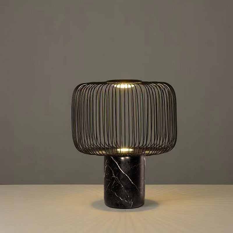 Postmodern Hollow Out Black Marble Table Lamp