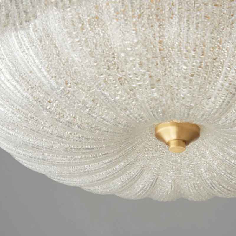 Classic Luxury 19" Dome Brass Flush Mount LED Ceiling Light with Remote Control Dimmable