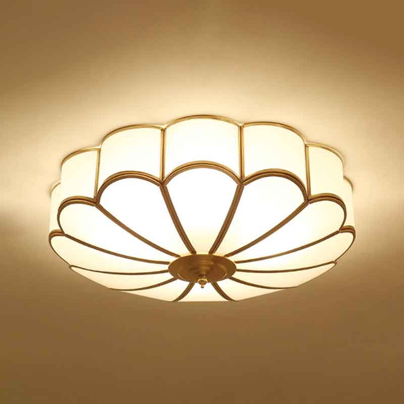 Modern Creative Brass LED Ceiling Light with Remote Control Dimmable Decoration Lighting