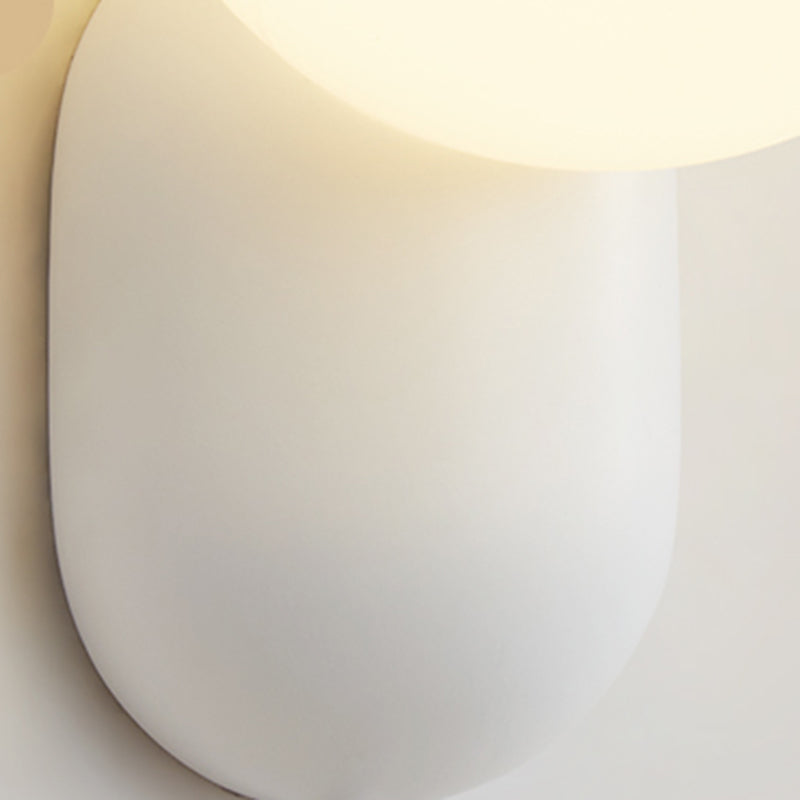 Simple White Glass Wall Lamp With Resin Body Wall Light for Bedroom Living Room Aisle Secene Lamp