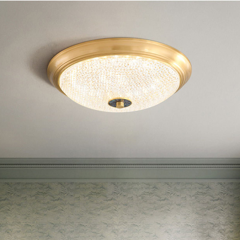 New Arrival Round Luxury Brass Flush LED Ceiling Light With for Bedroom Living Room