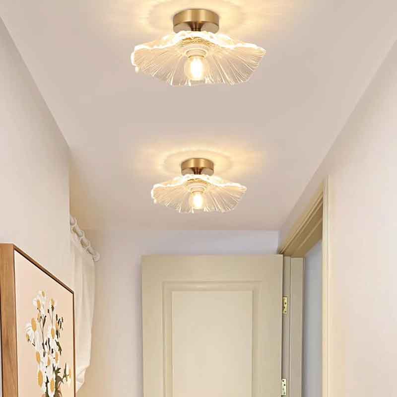 Modren Creative Lotus Brass LED Ceiling Light Warm White Light 3000K 220V Input