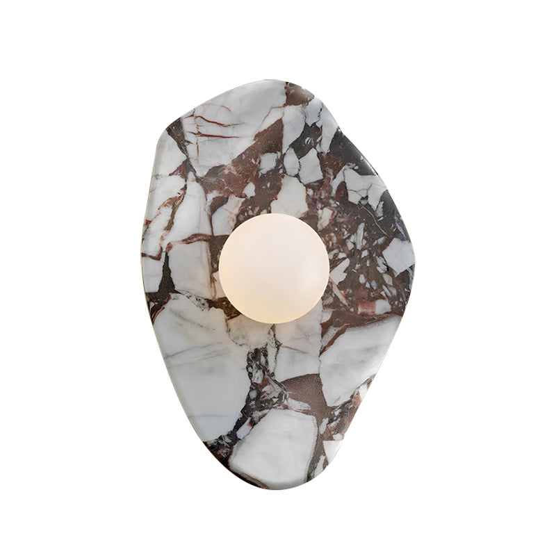 Tax Include Nature Pattern Marble Round Art  Wall Lamp Black White Green