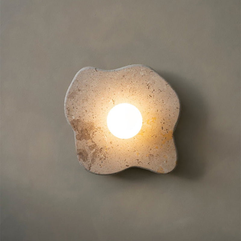 Tax Include Nature Pattern Marble Round Art  Wall Lamp Black White Green