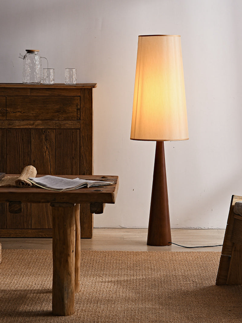 Japanese Designer Wabi-sabi Solid Wood Floor Lamp Art Decorative Corner Standing Lamp Living Room Study Bedroom Cafe