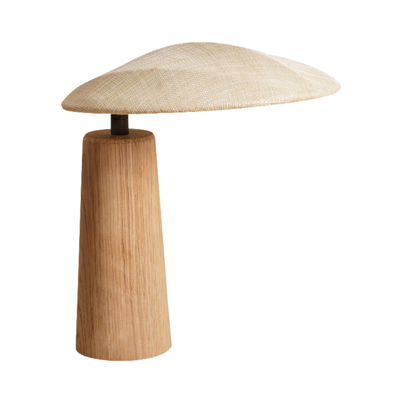 Solid Wood Desk Lamp Farmhouse Handmade Linen Lampshade Desk Lamp