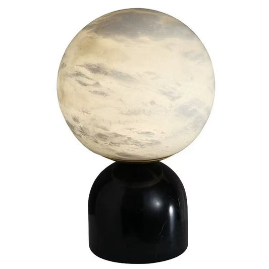 Simple Nature Marble Table Lamp Black White Green Color