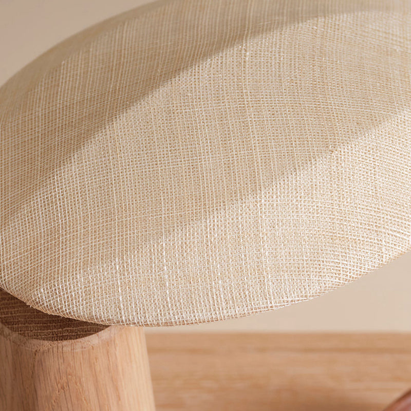 Solid Wood Desk Lamp Farmhouse Handmade Linen Lampshade Desk Lamp