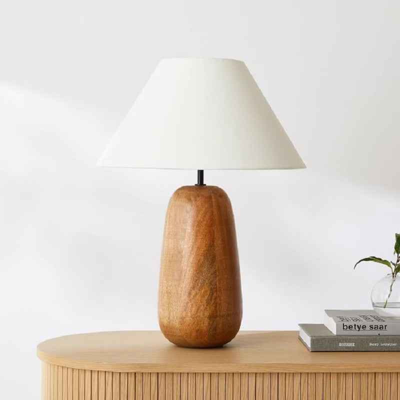 Nordic Wood Table Lamp Cloth Lampshade Table Lights for Living Room Bedroom Fixture
