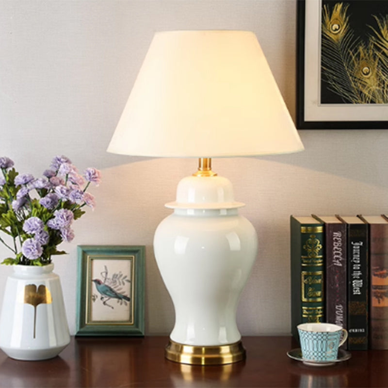 Height Receptacle-powered Standard Ice Crack Ceramic Desk Lamp for Residential Use in a Casual Style